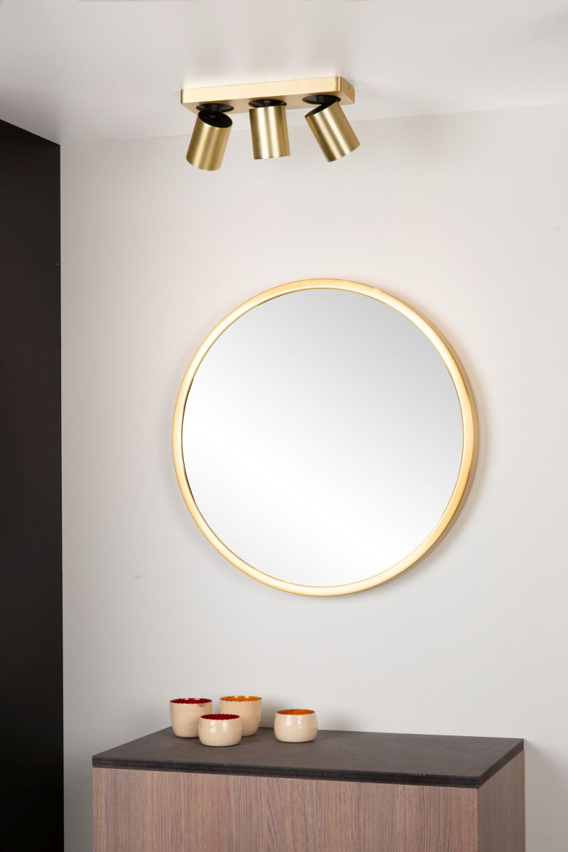 Lucide NIGEL - Stropné bodové svietidlo - LED tlmené až teplé - GU10 - 3x5W 2200K/3000K - matné zlato / mosadz